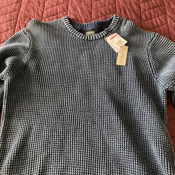 weaterproof brand men's crew neck blue denim sweater size XL nwt - Picture 1 of 8